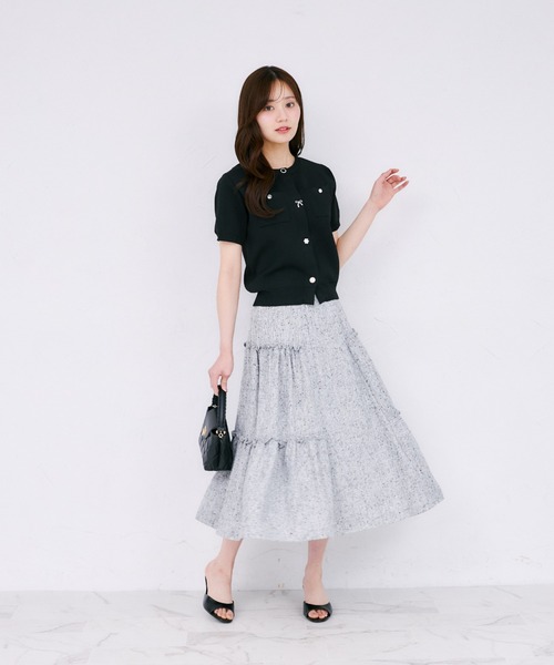 tocco closet（トッコ　クローゼット）の「【ZOZO限定】ビジューアソートボタン半袖カーディガン（カーディガン/ボレロ・レディース・オフホワイト/ブラック/ピンクベージュ/クリアブルー・M）」の11枚目の写真