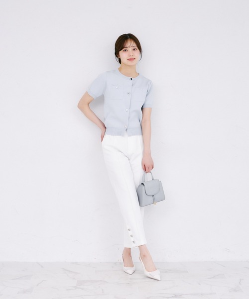 tocco closet（トッコ　クローゼット）の「【ZOZO限定】ビジューアソートボタン半袖カーディガン（カーディガン/ボレロ・レディース・オフホワイト/ブラック/ピンクベージュ/クリアブルー・M）」の17枚目の写真