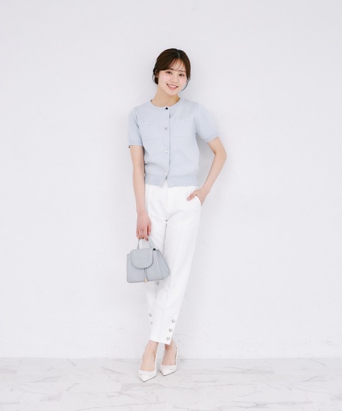 tocco closet（トッコ　クローゼット）の「【ZOZO限定】ビジューアソートボタン半袖カーディガン（カーディガン/ボレロ・レディース・オフホワイト/ブラック/ピンクベージュ/クリアブルー・M）」の18枚目の写真