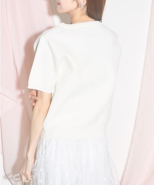 ZOZO限定】ビジューアソートボタン半袖カーディガン