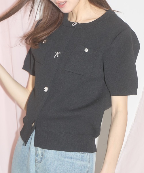 tocco closet カーディガン 「ZOZO限定」ビジューアソートボタン