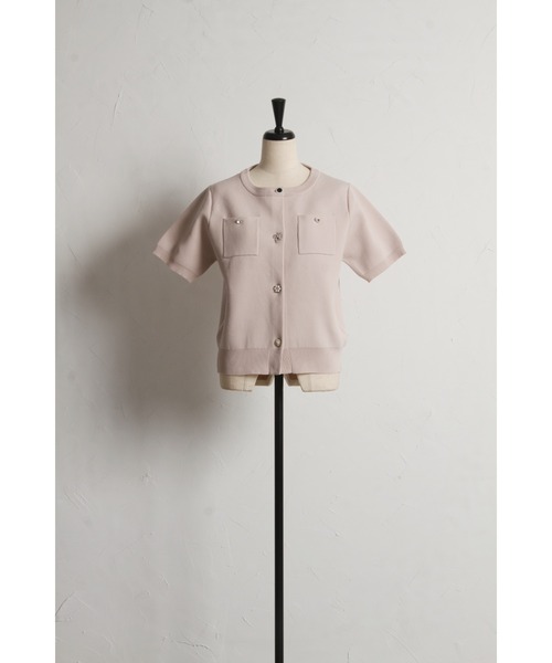 カーディガン 「ZOZO限定」ビジューアソートボタン半袖カーディガン レディース tocco closet カーディガン 「ZOZO限定」ビジューアソートボタン
