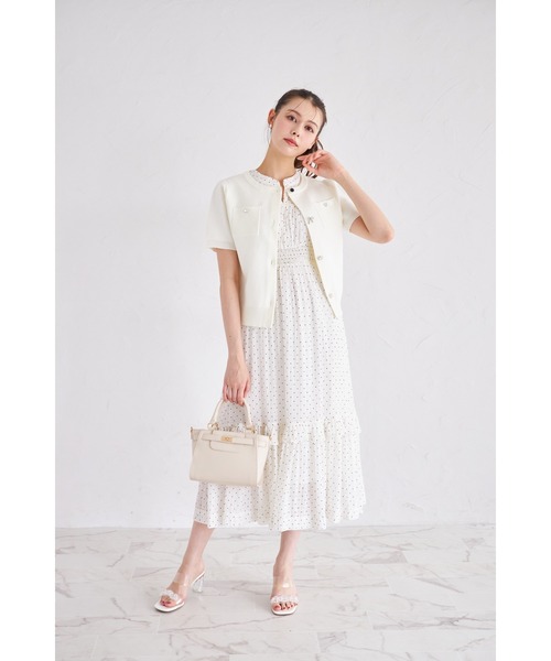 カーディガン 「ZOZO限定」ビジューアソートボタン半袖カーディガン レディース tocco closet カーディガン 「ZOZO限定」ビジューアソートボタン