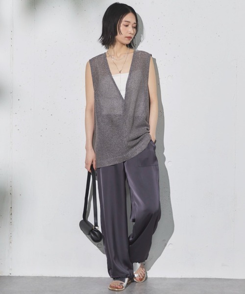 Doux archives（ドゥアルシーヴ）の「サテンパラシュートパンツ（その他パンツ・レディース・チャコールグレー/オフホワイト/グレイッシュベージュ・FREE）」の20枚目の写真