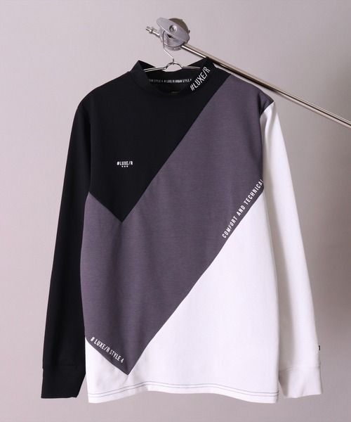 LUXE/R GOLF(ラグジュ ゴルフ)の「(RM)【LUXE/R GOLF】ストレッチ スムース 切り替え 配色 モックネック 長袖 Tシャツ(Tシャツ/カットソー・メンズ・ブラック系/ホワイト系・L/XL/M)」の15枚目の写真