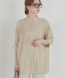 ハーフスリーブシアーオーバーシャツ