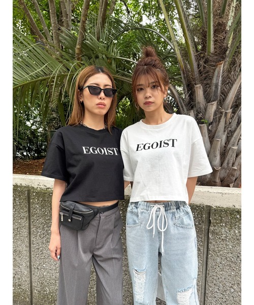 EGOIST（エゴイスト）の「EGOIST刺繍Tシャツ（Tシャツ/カットソー・レディース・ブラック/ホワイト・FREE）」の4枚目の写真