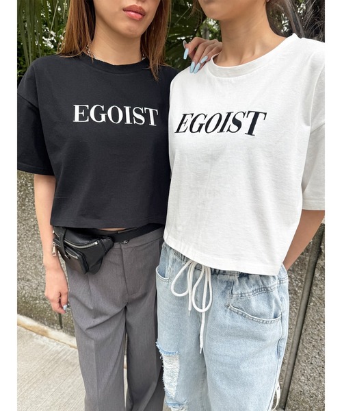 EGOIST（エゴイスト）の「EGOIST刺繍Tシャツ（Tシャツ/カットソー・レディース・ブラック/ホワイト・FREE）」の5枚目の写真
