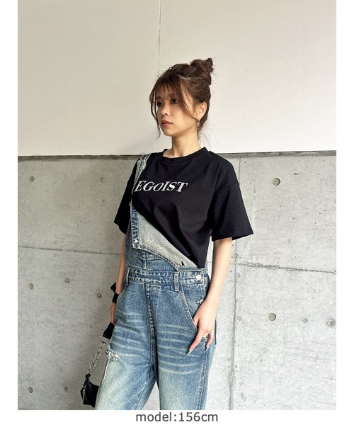 EGOIST（エゴイスト）の「EGOIST刺繍Tシャツ（Tシャツ/カットソー・レディース・ブラック/ホワイト・FREE）」の8枚目の写真