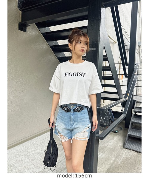 EGOIST（エゴイスト）の「EGOIST刺繍Tシャツ（Tシャツ/カットソー・レディース・ブラック/ホワイト・FREE）」の10枚目の写真