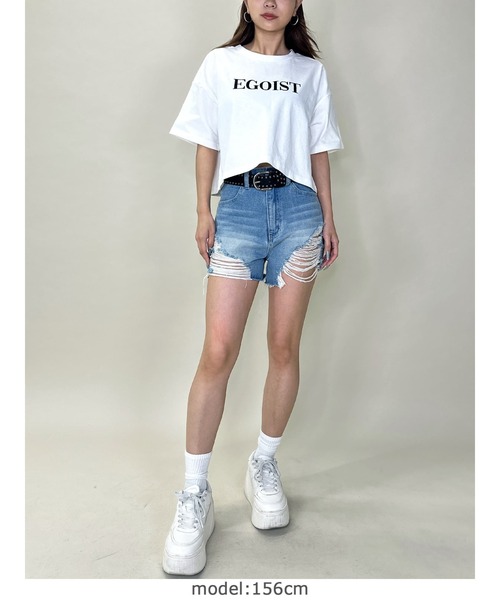 EGOIST（エゴイスト）の「EGOIST刺繍Tシャツ（Tシャツ/カットソー・レディース・ブラック/ホワイト・FREE）」の16枚目の写真