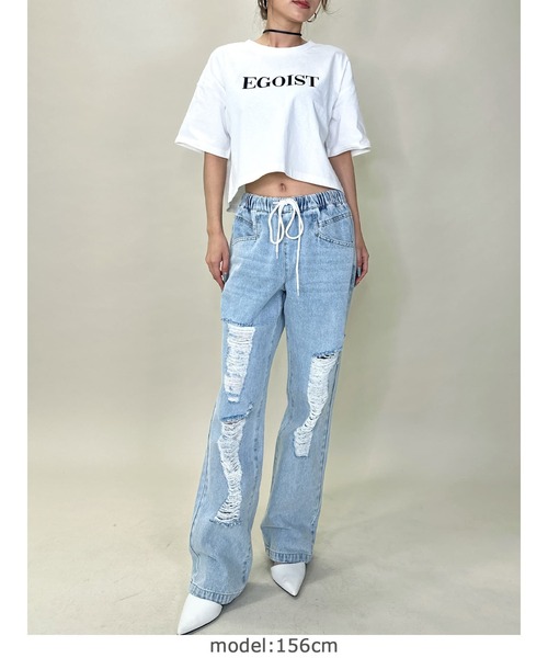 EGOIST（エゴイスト）の「EGOIST刺繍Tシャツ（Tシャツ/カットソー・レディース・ブラック/ホワイト・FREE）」の18枚目の写真