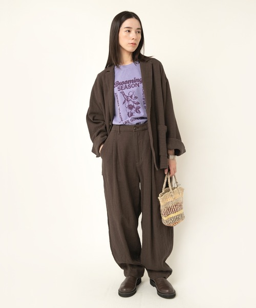 RNA-N(アールエヌエーエヌ)の「M2498 フラワープリントピグメントT(Tシャツ/カットソー・レディース・ベージュ/パープル/ピンク・FREE)」の9枚目の写真