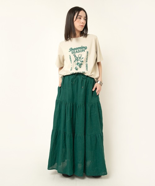 RNA-N(アールエヌエーエヌ)の「M2498 フラワープリントピグメントT(Tシャツ/カットソー・レディース・ベージュ/パープル/ピンク・FREE)」の7枚目の写真