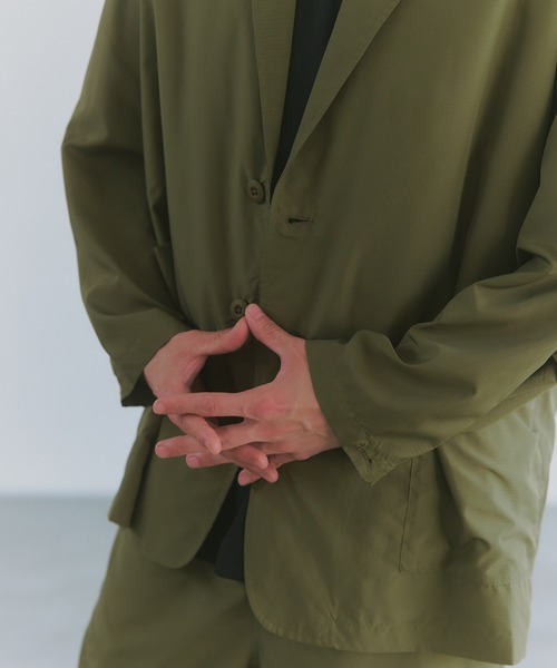 MAISON CLUB(メゾンクラブ)の「【MAISON CLUB】SUPER LIGHT TECH TRAVEL 2B JACKET/超軽量リップストップ素材/Tech Nylon Jacket /テックジャケット(テーラードジャケット・メンズ・ネイビー/ブラック/カーキ・M/L)」の15枚目の写真