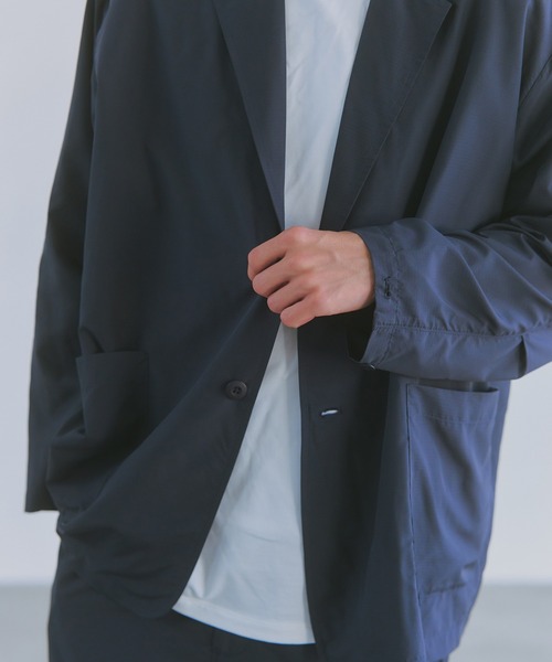 MAISON CLUB(メゾンクラブ)の「【MAISON CLUB】SUPER LIGHT TECH TRAVEL 2B JACKET/超軽量リップストップ素材/Tech Nylon Jacket /テックジャケット(テーラードジャケット・メンズ・ネイビー/ブラック/カーキ・M/L)」の6枚目の写真