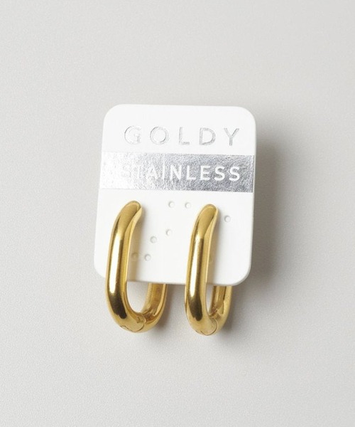 GOLDY(ゴールディ)の「【GOLDY】アレルギー対応 ステンレスワンタッチスクエアピアス 1250250(ピアス(両耳用)・レディース・ゴールド/シルバー・FREE)」の7枚目の写真