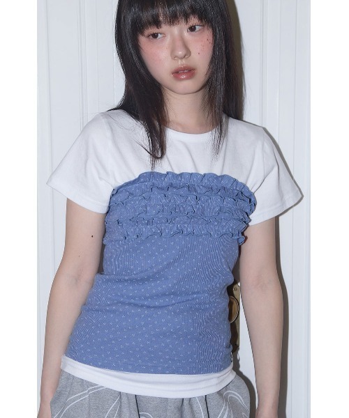 FANCY CLUB(ファンシークラブ)の「A'GEM/9 × .kom 『FANCY CLUB/ファンシークラブ』 Flower Frill Tube Top/フラワーフリルチューブトップ(チューブトップ・レディース・ホワイト/ブルー/グレー・FREE)」の16枚目の写真