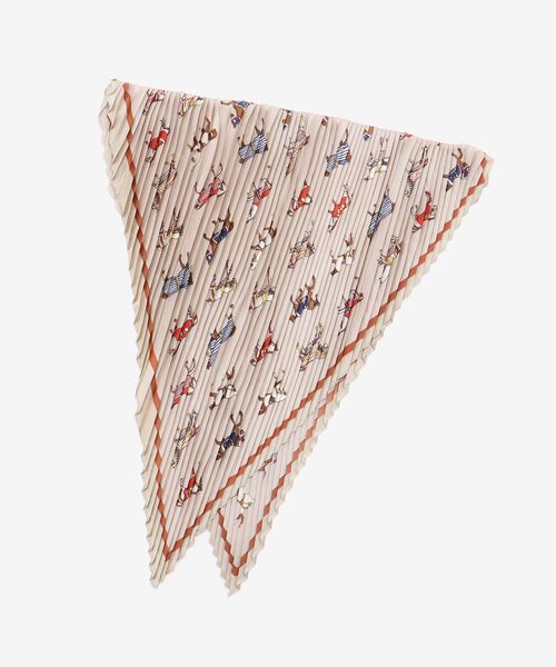 le.coeur blanc（ルクールブラン）の「《WEB限定アイテム》ホースプリントプリーツスカーフ（バンダナ/スカーフ・レディース・ベージュ/グリーン・FREE）」の3枚目の写真