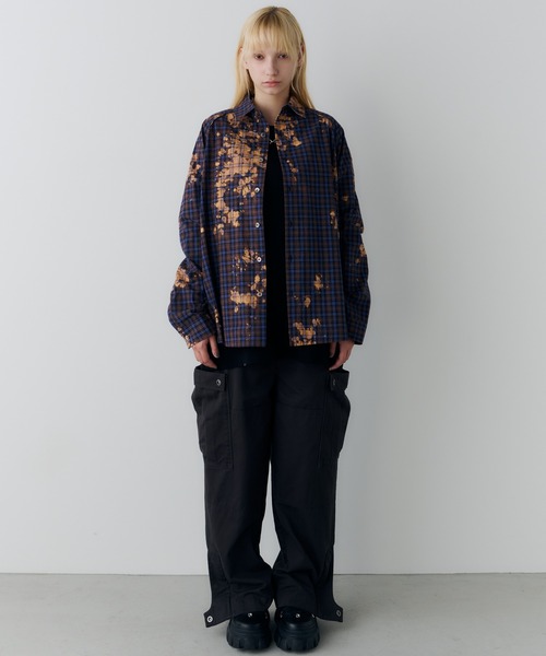 AFF AIVER(エイエフエフアイバー)の「AFF AIVER ブリーチラグランチェックシャツ(シャツ/ブラウス・メンズ・ブラウン/ネイビー・MEDIUM/SMALL/LARGE)」の12枚目の写真