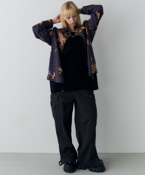 AFF AIVER(エイエフエフアイバー)の「AFF AIVER ブリーチラグランチェックシャツ(シャツ/ブラウス・メンズ・ブラウン/ネイビー・MEDIUM/SMALL/LARGE)」の18枚目の写真