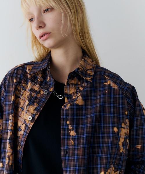 AFF AIVER(エイエフエフアイバー)の「AFF AIVER ブリーチラグランチェックシャツ(シャツ/ブラウス・メンズ・ブラウン/ネイビー・MEDIUM/SMALL/LARGE)」の9枚目の写真