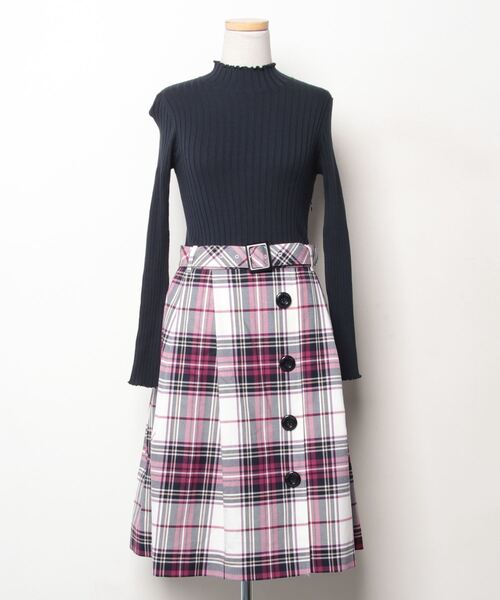 BLUE LABEL CRESTBRIDGE】チェック ドッキングワンピース