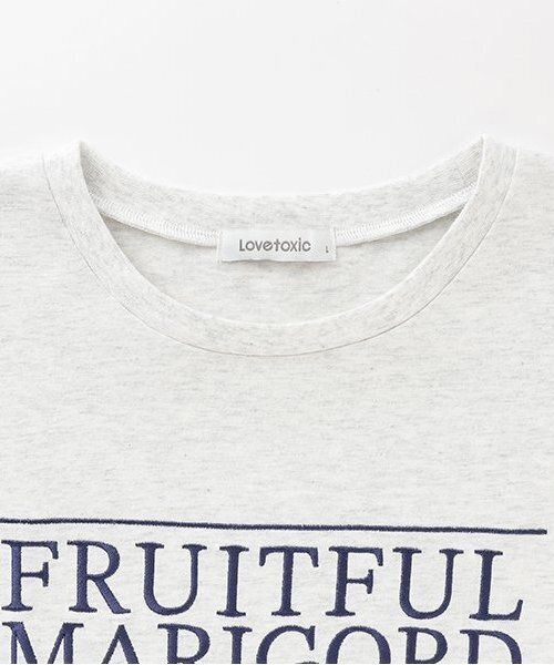 LOVETOXIC（ラブトキシック）の「【GOODPRICE】【綿100％】3段ロゴ刺しゅうTシャツ（Tシャツ/カットソー・キッズ・ホワイト系その他/チャコール/レッド/オフホワイト・L:160cm/S:140cm/130cm/M:150cm）」の6枚目の写真