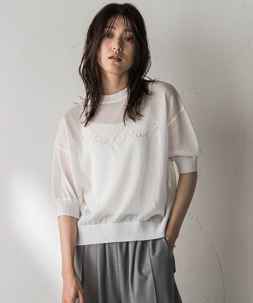 MAYSON GREY / メイソングレイ 【WEB限定】コード刺繍ロゴニットプルオーバー≪手洗い可能≫ セール】【WEB限定】コード刺繍ロゴニットプルオーバー≪手洗い