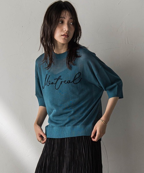MAYSON GREY / メイソングレイ 【WEB限定】コード刺繍ロゴニットプルオーバー≪手洗い可能≫ セール】【WEB限定】コード刺繍ロゴニットプルオーバー≪手洗い