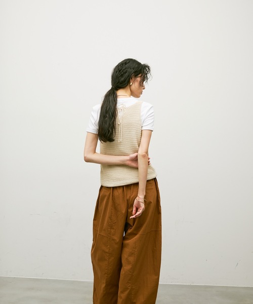 Lutim by u（ルチバイユー）の「Soft gauge knit vest / ソフトゲージニットベスト（ベスト・レディース・キャメル/ブラック/ナチュラル・FREE）」の15枚目の写真