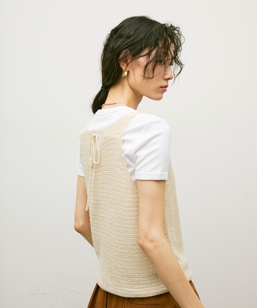 Lutim by u（ルチバイユー）の「Soft gauge knit vest / ソフトゲージニットベスト（ベスト・レディース・キャメル/ブラック/ナチュラル・FREE）」の14枚目の写真