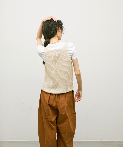 Lutim by u（ルチバイユー）の「Soft gauge knit vest / ソフトゲージニットベスト（ベスト・レディース・キャメル/ブラック/ナチュラル・FREE）」の21枚目の写真