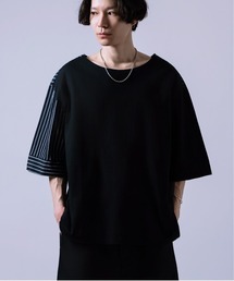 無地&ストライプ ダブルフェイス Tシャツ