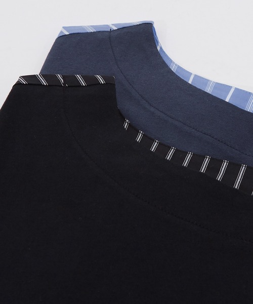 Crownor(クラウノアー)の「無地&ストライプ ダブルフェイス Tシャツ(Tシャツ/カットソー・メンズ・ブルー/ブラック・SMALL/MEDIUM/LARGE)」の7枚目の写真