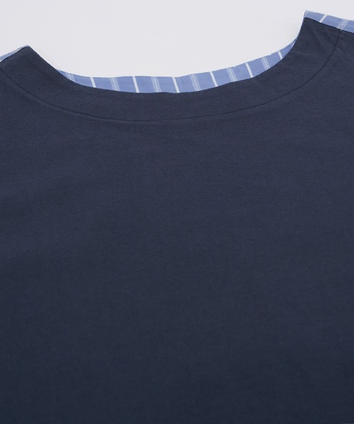 Crownor(クラウノアー)の「無地&ストライプ ダブルフェイス Tシャツ(Tシャツ/カットソー・メンズ・ブルー/ブラック・SMALL/MEDIUM/LARGE)」の8枚目の写真