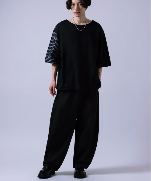 Crownor(クラウノアー)の「無地&ストライプ ダブルフェイス Tシャツ(Tシャツ/カットソー・メンズ・ブルー/ブラック・SMALL/MEDIUM/LARGE)」の22枚目の写真