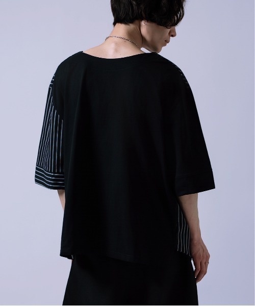 Crownor(クラウノアー)の「無地&ストライプ ダブルフェイス Tシャツ(Tシャツ/カットソー・メンズ・ブルー/ブラック・SMALL/MEDIUM/LARGE)」の19枚目の写真