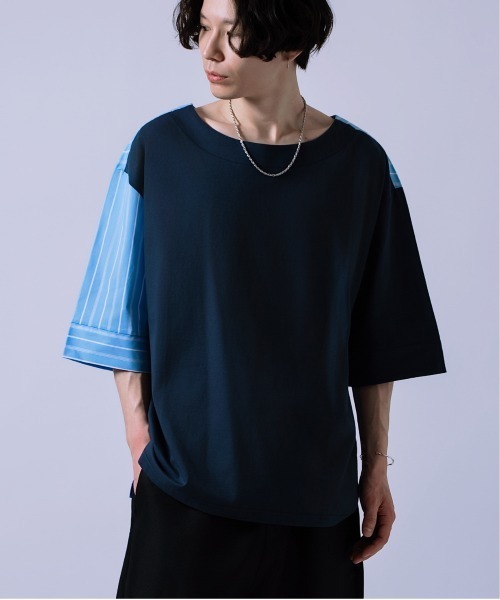 Crownor(クラウノアー)の「無地&ストライプ ダブルフェイス Tシャツ(Tシャツ/カットソー・メンズ・ブルー/ブラック・SMALL/MEDIUM/LARGE)」の17枚目の写真