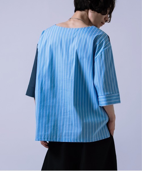 Crownor(クラウノアー)の「無地&ストライプ ダブルフェイス Tシャツ(Tシャツ/カットソー・メンズ・ブルー/ブラック・SMALL/MEDIUM/LARGE)」の15枚目の写真