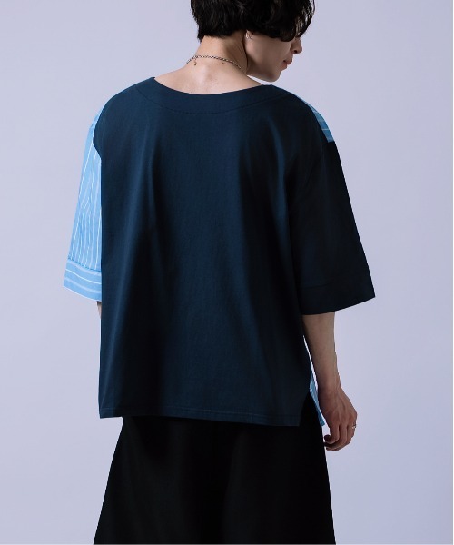Crownor(クラウノアー)の「無地&ストライプ ダブルフェイス Tシャツ(Tシャツ/カットソー・メンズ・ブルー/ブラック・SMALL/MEDIUM/LARGE)」の10枚目の写真