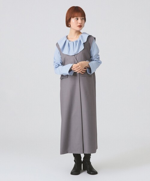 Ray BEAMS（レイビームス）の「ロング ジレ ワンピース（ワンピース・レディース・グレー/ブラック・0/1）」の11枚目の写真