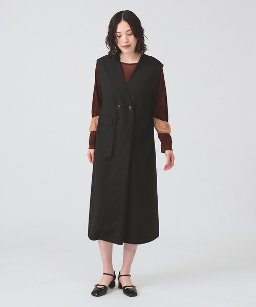 Ray BEAMS（レイビームス）の「ロング ジレ ワンピース（ワンピース・レディース・グレー/ブラック・0/1）」の13枚目の写真