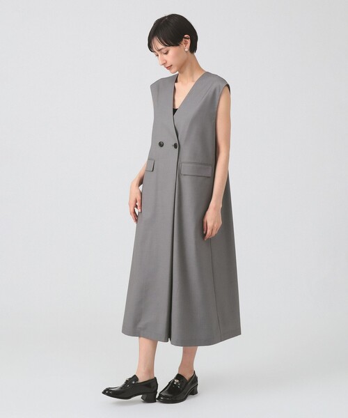 Ray BEAMS（レイビームス）の「ロング ジレ ワンピース（ワンピース・レディース・グレー/ブラック・0/1）」の16枚目の写真