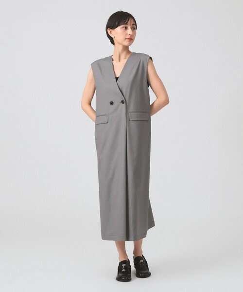 Ray BEAMS（レイビームス）の「ロング ジレ ワンピース（ワンピース・レディース・グレー/ブラック・0/1）」の18枚目の写真