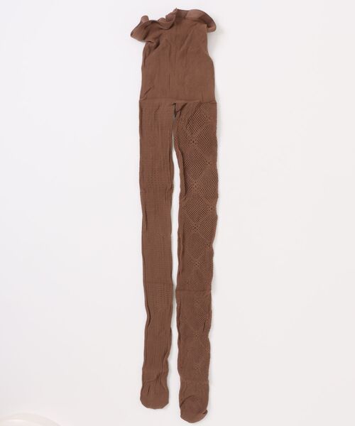 SANSeLF（サンセルフ）の「【SANSeLF】 ジャカードメッシュタイツ フラワー ハート柄 ワンポイントシアー ストッキング saa25a008（タイツ/ストッキング・レディース・ホワイト/ブラウン/グレー・FREE）」の8枚目の写真