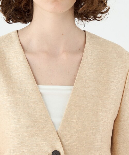 グロッシースラブ ハーフスリーブジャケット（ノーカラージャケット