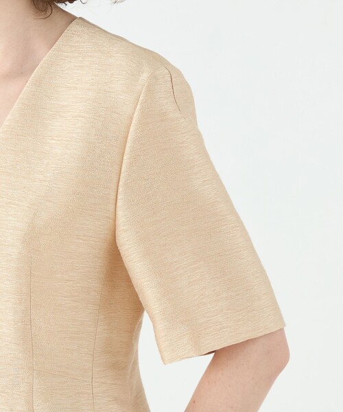 グロッシースラブ ハーフスリーブジャケット（ノーカラージャケット