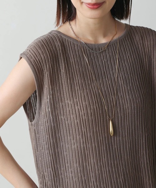 Bou Jeloud(ブージュルード)の「前後2WAYウェービーメッシュニットチュニック【セットアップ可】(ベスト・レディース・ブラック/オフホワイト/モカ・FREE)」の20枚目の写真