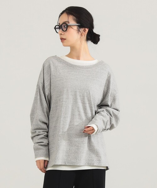 INSCRIRE(アンスクリア)の「【1/1値下げ】INSCRIRE / リブ レイヤード Tシャツ(Tシャツ/カットソー・レディース・チャコールグレー・ONE SIZE)」の6枚目の写真